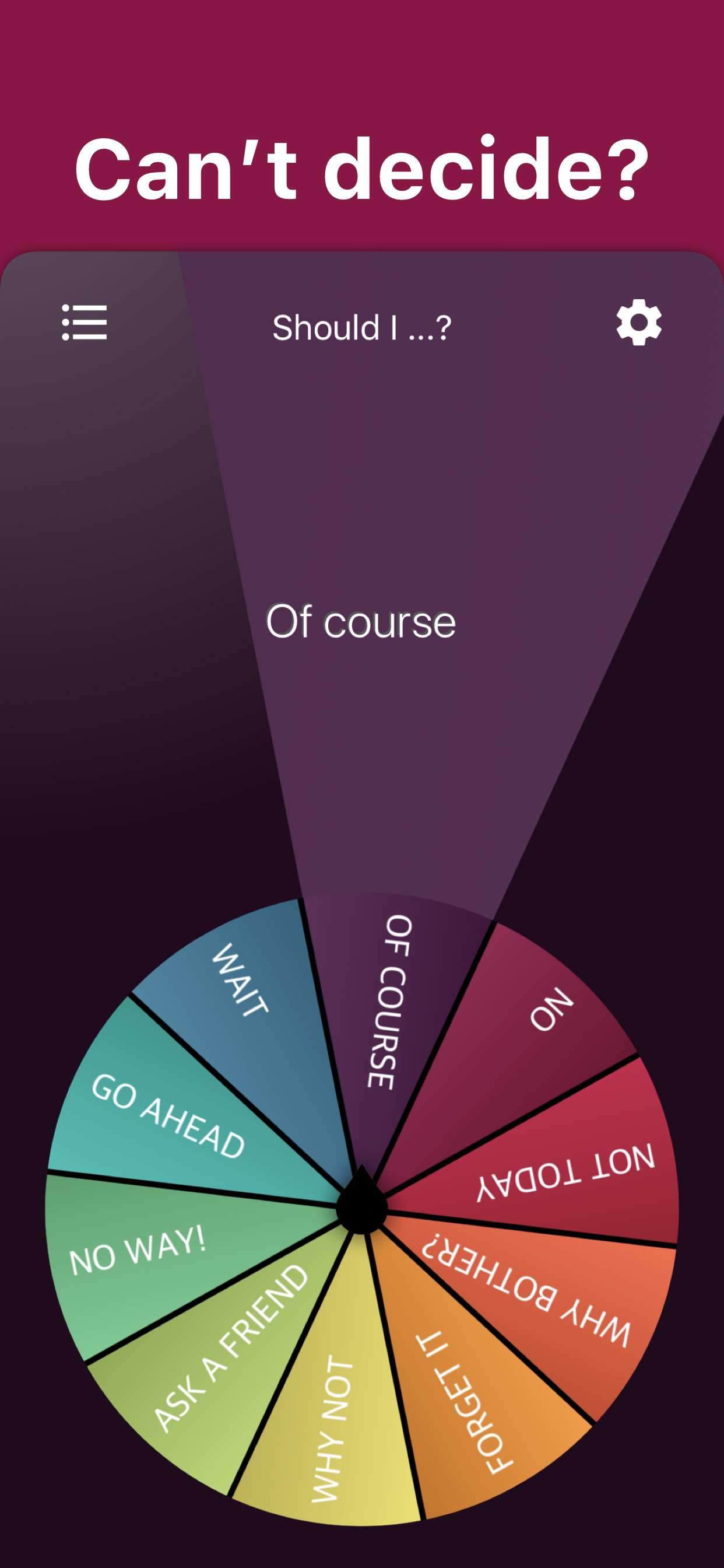 Daily Decision Wheel